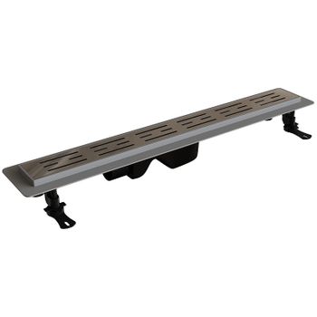 Душевой лоток Drain Leo-20-80 прямой 800 хром Ø 50 мм на ножках, сифон — фото 8, Душевые лотки