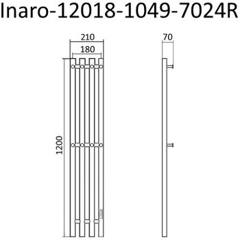 Электрический полотенцесушитель Маргроид Inaro 1200x210 Inaro-12018-1049-7024R правый Графитовый сер — фото 3, Электрические полотенцесушители