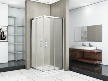 Душевой уголок Good Door Infinity CR-100-G-CH 100х100 профиль Хром стекло Грейп — фото 3, Квадратные душевые уголки