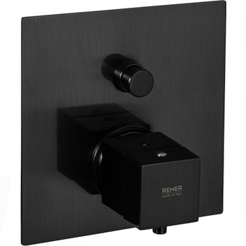 Смеситель для душа Remer Qubica Thermo QT09KBCFP с термостатом Черный хром брашированный — фото 1, Смеситель для душа