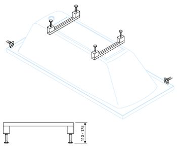 Универсальный комплект ног для прямоугольных акриловых ванн CEZARES LEG-KIT-100 — фото 1, Комплектующие для туалета