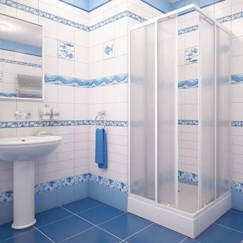 Душевой уголок Melodia della vita Project Quadro 90x90 MCNPQ9090PsWt профиль Белый полистирол призма — фото 1, Квадратные душевые уголки