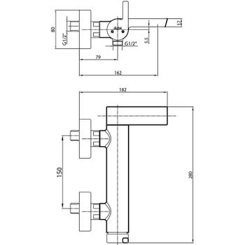 Смеситель для ванны E.C.A. Icon 102102478HEX Хром — фото 2, Смеситель для ванны