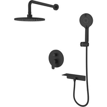 Душевая система Milardo Rora RORBL02M67 Черная матовая — фото 1, Встраиваемые душевые комплекты