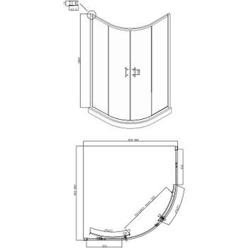 Душевой уголок Ambassador Kingston 90х90 114011104 профиль Хром стекло прозрачное — фото 6, Душевые уголки четверть круга