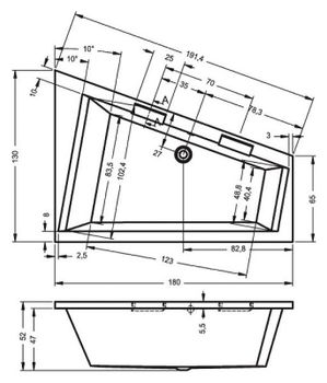 Акриловая ванна Riho Doppio 180x130 B034001005 (BA9100500000000) L без гидромассажа — фото 4, Акриловые ванны