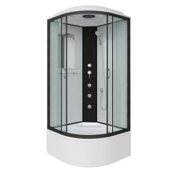 Душевая кабина Niagara Classic NG-6707-14G (80х80х215) высокий поддон(40см),черный,стекло прозрачное — фото 1, Душевые кабины