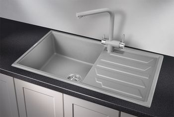 Granula-8601, АЛЮМИНИУМ, кухонная мойка, кварц — фото 2, Кухонные мойки