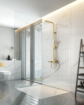 Душевая система Raglo R51.24.03 Золото матовое — фото 12, Душевые стойки