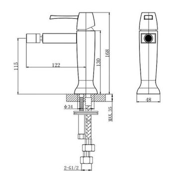 Смеситель для биде Caprigo Diamante 50-030-crm Хром — фото 2, Смесители для биде