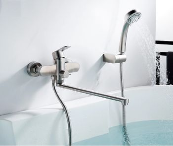 Смеситель для ванны Accoona H205 A71205 универсальный Нержавеющая сталь — фото 5, Смеситель для ванны