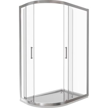 Душевой уголок Good Door Latte R-120-C-WE 120x80 профиль Белый стекло прозрачное — фото 4, Асимметричные душевые уголки