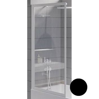 Шторка на ванну Riho Lucid GD501 80 G005046121 (GDB508B000) профиль Черный стекло прозрачное — фото 1, Шторки для ванной распашные