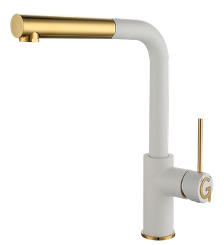 Rivelato Смеситель для кухни Albano Г-обр.с выдвижной лейкой D-35мм brina oro арт. — фото 1, Смесители для кухни