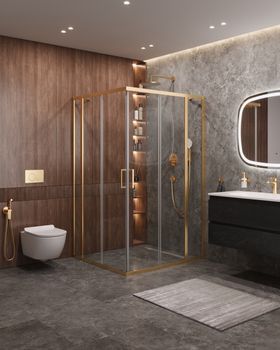 Душевой уголок CEZARES MOLVENO-AH-22-120/110-C-BORO-IV — фото 1, Душевые уголки