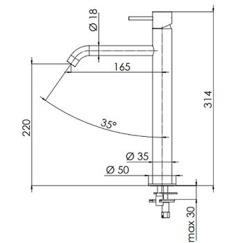 Смеситель для раковины Remer X-Style Inox SSX12LXL Нержавеющая сталь — фото 2, Смесители для раковины