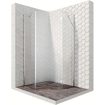 Душевой уголок Ambassador Diamond 100х100 12011112R профиль Хром стекло прозрачное — фото 1, Душевые уголки трапеция