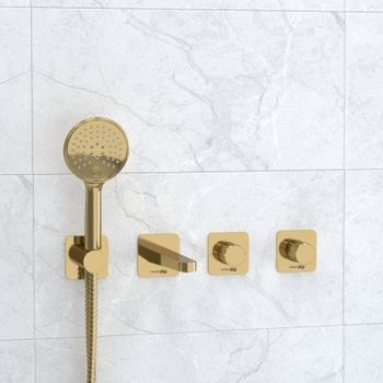 A7651.303.305.280.197.207 Встраиваемый комплект для ванны с лейкой и изливом — фото 1, Смеситель для ванны