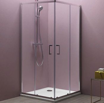 Душевой уголок Kolpa San Eco Quat TKK 80x80 538550 профиль Хром стекло прозрачное — фото 1, Квадратные душевые уголки