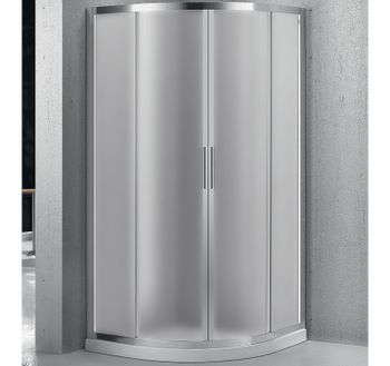 Душевой уголок BelBagno Sela 90х90 SELA-R-2-90-P-Cr профиль Хром стекло рифленое — фото 1, Душевые уголки четверть круга