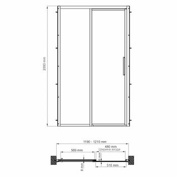Lopau 32S05L Душевая дверь — фото 4, Душевые двери в нишу