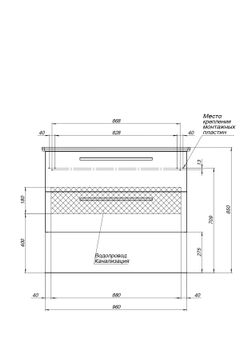 Тумба GIO, 100 см, подвесная, 2 ящика, дуб кантри — фото 2, Тумбы под раковину