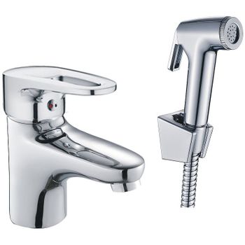 Смеситель для раковины Haiba HB1268 с гигиеническим душем Хром — фото 1, Смесители для раковины