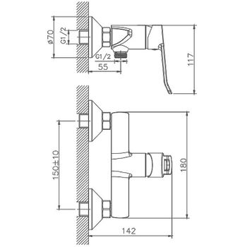 Гигиенический душ со смесителем Haiba HB55556 Хром — фото 2, Гигиенические души