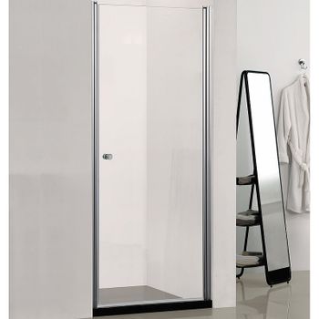 Душевая дверь Azario Alberta AZ-NK6211 800 профиль Серебро стекло прозрачное — фото 1, Распашные душевые двери