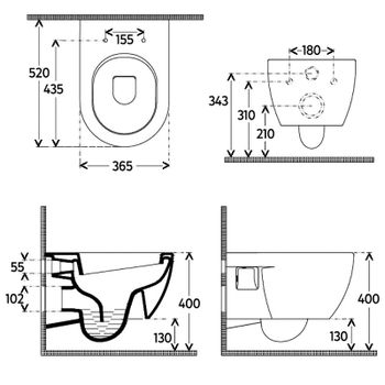 Унитаз AQUAme AQM2011 подвесной Белый глянец с сиденьем Микролифт — фото 3, Подвесные унитазы