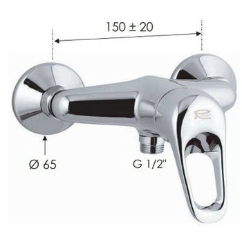 Смеситель для душа Remer Kiss K33 Хром — фото 2, Смеситель для душа