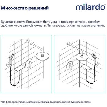 Душевая система Milardo Rora RORSB02M67 Хром — фото 4, Встраиваемые душевые комплекты