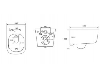 Унитаз подвесной с функцией биде безободковый фарфоровый AQUATEK ДИВА AQ2012B-00 510*350*360 мм, гор — фото 2, Подвесные унитазы