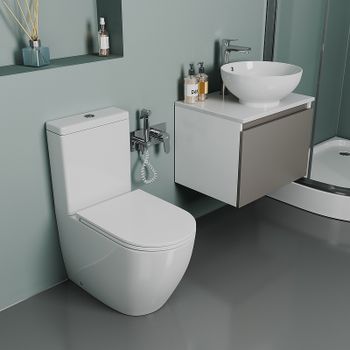 Унитаз компакт D&K Matrix DT1397016 с бачком и сиденьем Микролифт — фото 7, Напольные унитазы