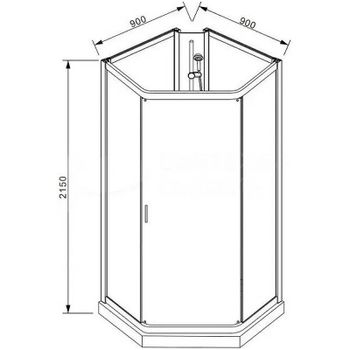 Душевая кабина Parly 90x90 P91B без гидромассажа — фото 7, Душевые кабины
