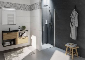 Душевая дверь Riho Novik Z101 90 G003002120 (GZ1090000) профиль Хром стекло прозрачное — фото 2, Распашные душевые двери