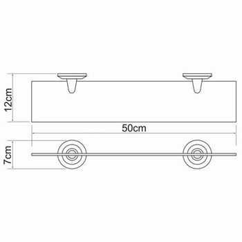 Аксесс Rhein K-6224O Полка стеклянная (блистер), хром, WasserKRAFT — фото 4, Полки для ванной и душа