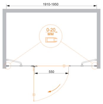 Душевая дверь CEZARES BERGAMO-W-B-13-100+60/40-C-Cr-L — фото 2, Душевые двери в нишу