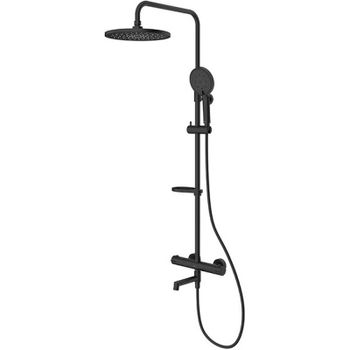 Душевая система Milardo Ideal Spa ILSBLTHM06 с термостатом Черная матовая — фото 12, Душевые стойки