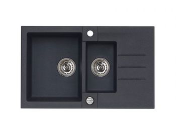 Мойка для кухни ROCK 70 GRANITAL CONCRETE-G81 780x480x180;1+1/2 в комп.с сифоном 1105299, — фото 1, Кухонные мойки