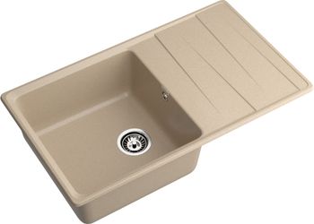 Товар: GRANFEST Мойка LEVEL 860L 1-чаша+крыло 860*500мм песочный арт.GF- - фото 1 GRANFEST Мойка LEVEL 860L 1-чаша+крыло 860*500мм песочный арт.GF- — фото 1, Кухонные мойки
