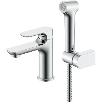 Смеситель для раковины Raglo R03.12 с гигиеническим душем Хром — фото 1, Смесители для раковины