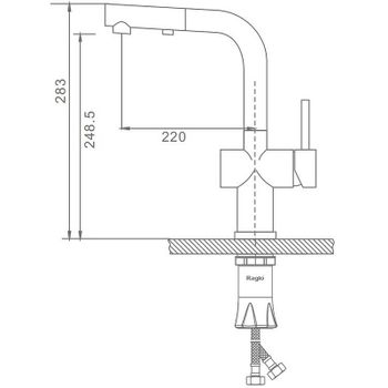 Смеситель для кухни Raglo R86.49.03 Золото матовое — фото 7, Смесители для кухни