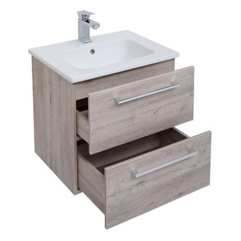 Тумба GIO, 60 см, подвесная, 2 ящика, дуб кантри — фото 6, Тумбы под раковину