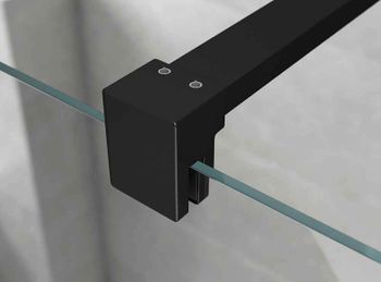 Душевая перегородка Ambassador Walk-in 120х200 15031233 профиль Черный стекло прозрачное — фото 2, Душевые перегородки