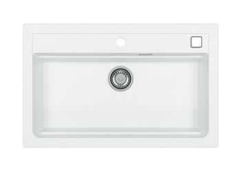 Мойка для кухни ALVEUS GRANITAL ATROX 40 ARCTIC - G11 790 X 500 1X в комплекте с сифоном 1132823, — фото 2, Кухонные мойки
