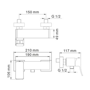 Aller 1062 Смеситель для душа — фото 11, Смеситель для душа