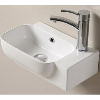 Раковина CeramaLux 40 78580L Белая глянцевая — фото 1, Мини-раковины