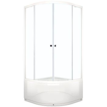 Душевой уголок Melodia della vita Segment High 90x90 MSETWSH9090MWt профиль Белый стекло матовое — фото 1, Душевые уголки четверть круга