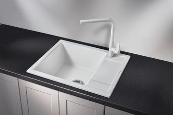 Granula-6002, АРКТИК (БЕЛЫЙ), кухонная мойка, кварц — фото 2, Кухонные мойки